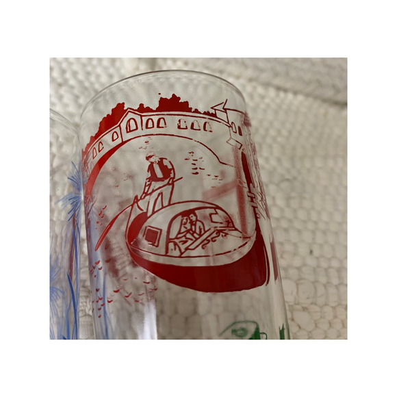 Vintage 60s mid century juice glasses tumbler 4oz set of 2 - Picture 5 of 13